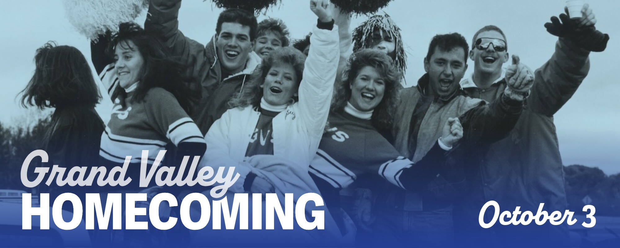 Nostalgic photo of students cheering Homecoming October 3